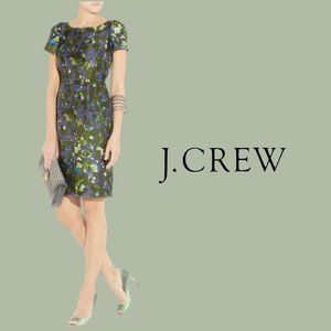 J. CREW Lillian Watercolor Floral Wool-Blend Dress